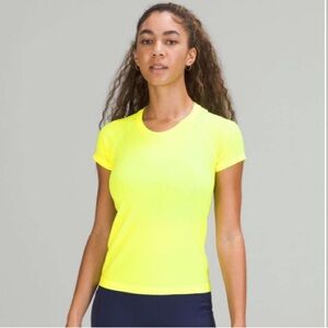 lululemon athletica Bright Neon Yellow Short Sleeve Performance Tee